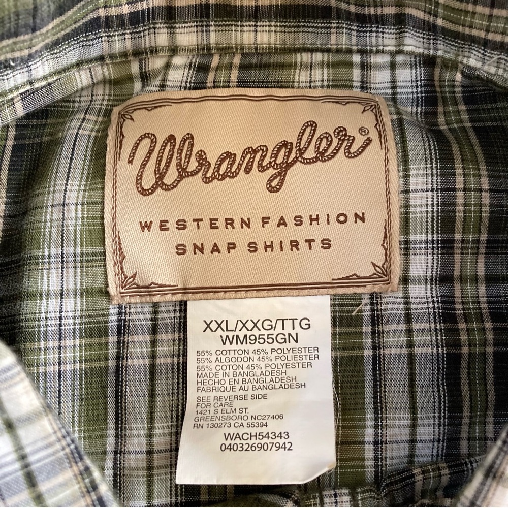 Wrangler Western Fashion Pearl Snap Button Up Shirt Men's Size 2XL Long Sleeve - Picture 6 of 8